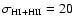 $\sigma_{\rm HI+HII}=20$