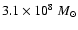 $3.1\times
10^8~M_\odot$