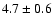 $4.7\pm0.6$
