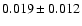 $0.019\pm0.012$