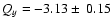 $Q_y=-3.13\pm~0.15$
