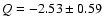 $Q = -2.53 \pm 0.59$