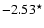 $-2.53^{\star}$