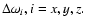$\Delta \omega_i,
i=x,y,z.$
