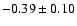 $-0.39\pm0.10$