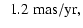 $\displaystyle ~~1.2 ~ \rm {mas/yr} ,$
