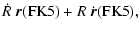 $\displaystyle \dot{R} \; \vec{r}({\rm FK5}) + R \;
\dot{\vec{r}}({\rm FK5}) ,$