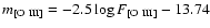 $m_{\rm [O~III]}=-2.5\log F_{\rm [O~III]}-13.74$