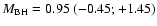 $M_{{\rm BH}} =
0.95~(-0.45;+1.45)$