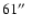 $61\hbox{$^{\prime\prime}$ }$