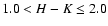 $1.0< H - K \le 2.0$
