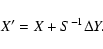 \begin{displaymath}X'= X + S^{-1} \Delta Y.
\end{displaymath}