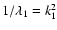 $1/\lambda_1=k_1^2$