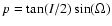$p=\tan (I/2) \sin(\Omega)$