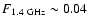 $F_{1.4~ {\rm GHz}} \sim 0.04$