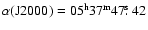 $\alpha({\rm J}2000)= 05^{\rm h}37^{\rm m}47\hbox{$.\!\!^{\rm s}$ }42$