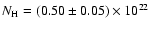 $N_{\rm H} = (0.50\pm 0.05)\times 10^{22}$