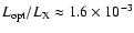 $L_{\rm opt}/L_{\rm X} \approx
1.6\times 10^{-3}$