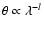 $\theta \propto \lambda ^{-l}$