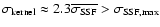 $\sigma_{\rm kernel} \approx 2.3\overline{\sigma_{\rm SSF}} >
\sigma_{\rm SSF,max}$