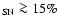 $_{\rm SN} \ga 15\%$