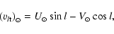 \begin{displaymath}%
{(v_{l{\rm t}})}_\odot=U_\odot \sin l-V_\odot\cos l,
\end{displaymath}