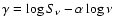 $\gamma=\log S_{\nu}-\alpha \log \nu$