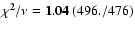 ${\bf\chi^2/\nu=1.04}~(496./476)$