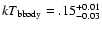 $kT_{\rm bbody}=.15^{+0.01}_{-0.03}$