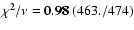 ${\bf\chi^2/\nu=0.98}~(463./474)$