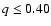 $q \le 0.40$