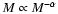 $M \propto M^{-\alpha}$