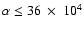 $\alpha\le{}36~\times~{}10^4$