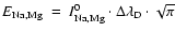 $E_{\rm Na,Mg}~=~I^0_{\rm Na,Mg}\cdot{}\Delta\lambda_{\rm D}\cdot{}\sqrt\pi$