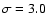$\sigma=3.0$