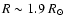 $R\sim 1.9\;R_\odot$
