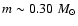 $m\sim0.30\;M_\odot$