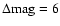 $\Delta {\rm mag} =6$