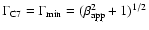 $\Gamma _{{\rm C7}}= \Gamma _{{\rm min}} = (\beta _{{\rm app}}^2+1)^{1/2}$