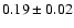 $0.19\pm0.02$