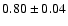 $0.80\pm0.04$