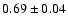 $0.69\pm0.04$