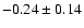 $-0.24\pm0.14$
