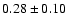 $0.28\pm0.10$