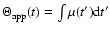 ${\Theta}_{{\rm app}}(t) =
\int \mu(t^{\prime}) {\rm d}t^{\prime}$