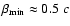 $\beta_{{\rm min}} \approx 0.5~c$