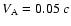 $V_{\rm A} = 0.05~c$