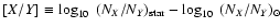 $[X/Y]\equiv \log_{10}~(N_{X}/N_{Y})_{\rm star} -
\log_{10}~(N_{X}/N_{Y})_\odot$