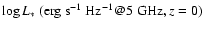 $\log
L_\ast~(\hbox{erg}~\hbox{s}^{-1}~\hbox{Hz}^{-1}@5~\hbox{GHz},z=0)$