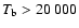 $T_{\rm b}>20~000$